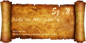 Szász Mátyás névjegykártya