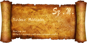 Szász Mátyás névjegykártya
