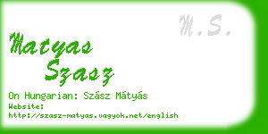 matyas szasz business card
